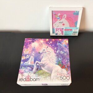 Unicorn Activity Set - Diamond Painting and 500-Piece Puzzle